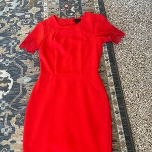 Red H&M lace hem dress